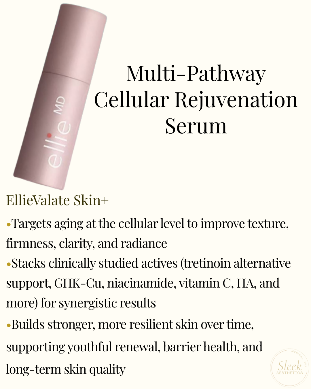 EllieVate Skin+ prescription rejuvenating serum — Tretinoin, GHK-Cu, NAD+, and Spilanthol for advanced anti-aging