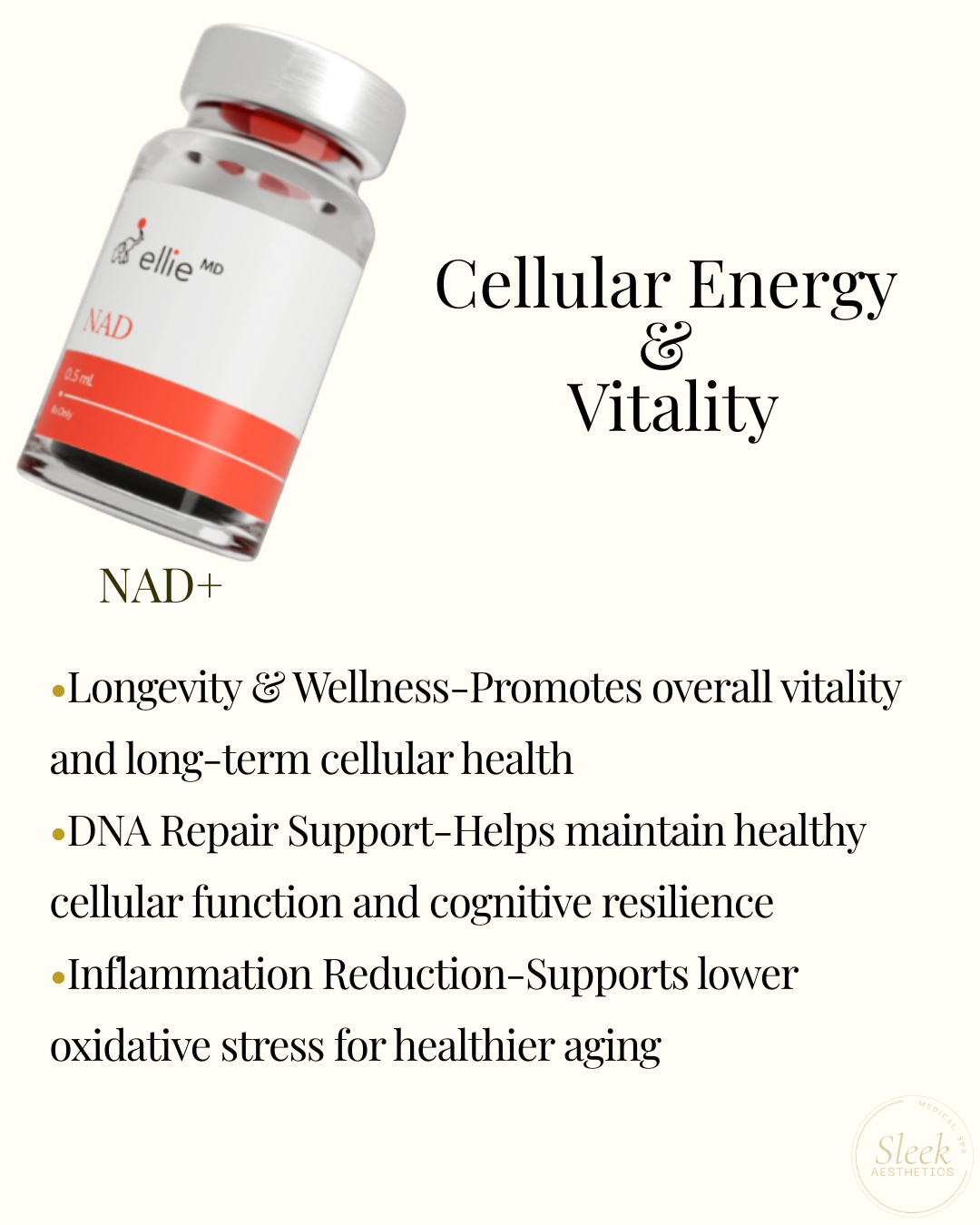 NAD+ injection for cellular energy restoration, DNA repair, and longevity support